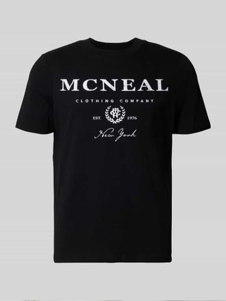 Mc Neal T-Shirt mit Label-Print und Rundhalsausschnitt in Black, Gr&ouml;&szlig;e XXXL