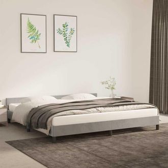 vidaXL Vidaxl - Estructura De Cama Sin Colch&oacute;n Terciopelo Gris Claro 200x200 Cm