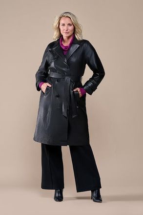 Mart Visser Lyana Leren Jas Zwart Maxi