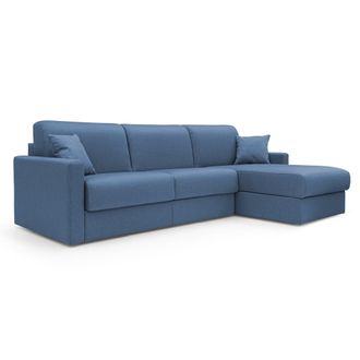 Divani.Store Divani.store - Chris Sof&aacute; Esquinero De 5 Plazas En Tejido Impermeable 288 Cm Izquierdo (mat. 160x197) Azul