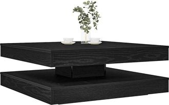 vidaXL Vidaxl - Tavolino da Caffè Girevole a 360 Gradi Nero 90x90x34,5 cm