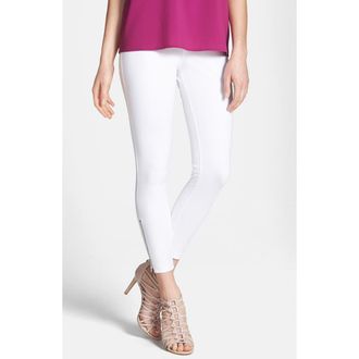 Hue Ankle Zip Skimmer Leggings in White at Nordstrom, Size Small