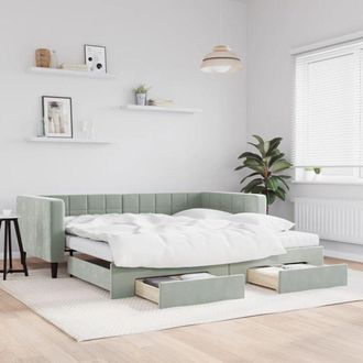 vidaXL Furniture Limited - Sof&aacute; Cama Nido Con Cajones Terciopelo Gris