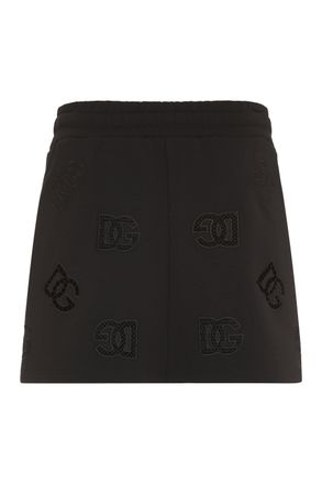 Dolce & Gabbana Womens Black Cotton Mini-Skirt Polyester