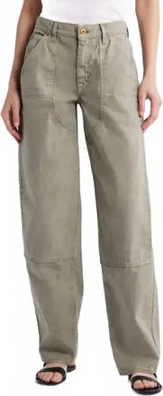 Slvrlake Denim Tess Long Worker Pants In Faded Olive