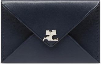 Courr&egrave;ges leather envelope card holder - Blue