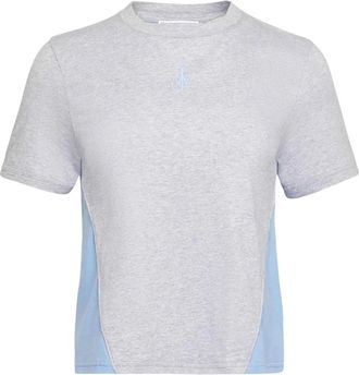 J.W.Anderson Anchor Embroidery Panelled Cropped T-shirt - Dames - T-shirts - Grijs - XS - Katoen - Tops