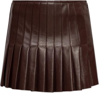 Alexander McQueen Korte Leren Rok - Dames - Leren & Su&egrave;de rokken - Bruin - M - Leer - Rokken
