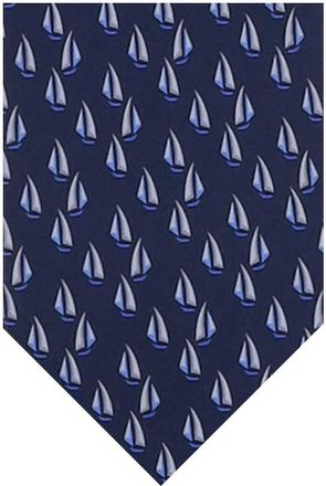 Ferragamo Blue Sailboat Graphic Tie