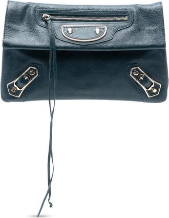 Balenciaga Pre-owned Balenciaga Chevre Motocross Classic Metallic Edge Envelope Clutch 224915A.4440A.CA.538735