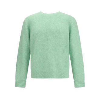 Sunflower Round-neck Knitwear, male, Green, Size: XL Luxurious Yak Alpaca Crew Neck Sweater