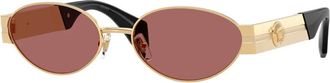 Versace Ovale Zonnebril - Heren - Zonnebrillen - Geel - 55 MM - Accessoires