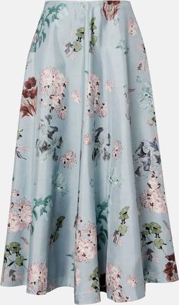 Altuzarra Gonna midi Varda in seta con stampa