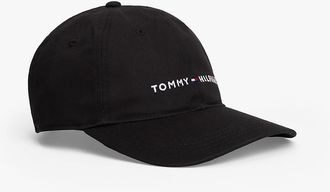 Tommy Hilfiger Mens Embroidered Tommy Logo Baseball Cap - Black