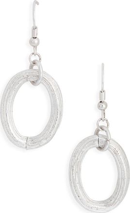 Karine Sultan Brushed Oval Drop Earrings in Silver at Nordstrom Rack