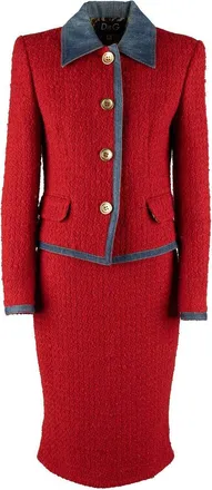 Dolce & Gabbana Denim And Wool Set, Size It; 40 (Authentic Pre-Loved)