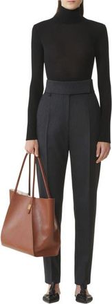 Lanvin Merino Wool And Silk Turtleneck Sweater in Noir at Nordstrom, Size X-Small