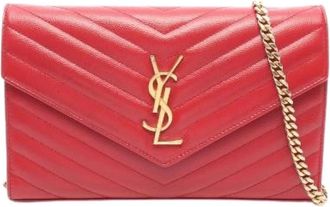 Saint Laurent Pre-owned Cassandra Leather Shoulder Bag - Dames - Vintage Schoudertas - Rood - ONE Size - Leer - Vintage
