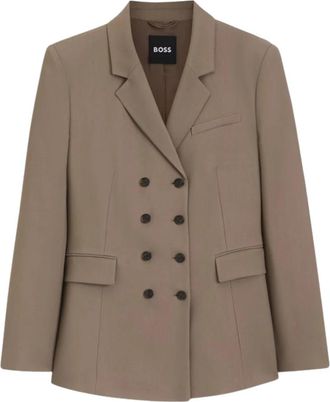 HUGO BOSS Dubbele-knoop blazer - Dames - Blazers - Beige - XS - Jassen