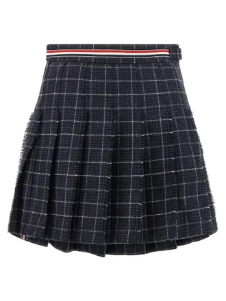 Thom Browne Blue Wool Long Womens Skirt