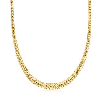 Ross-Simons 10kt Yellow Gold Graduated Cuban-Link Necklace
