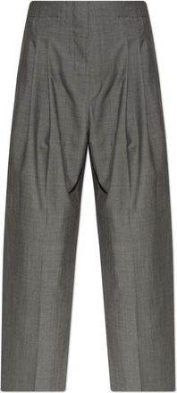 STUDIO NICHOLSON Lira Wool Broeken - Dames - Wijde Broeken - Grijs - S - Wol - Broeken