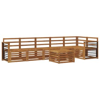 vidaXL Conjunto De Sof&aacute; Seccional 7 Pcs Natural Vidaxl