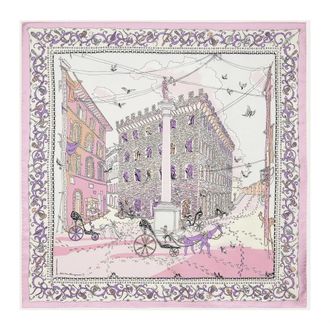 Ferragamo Zijden sjaal met Voyage print - Dames - Zijden sjaals - Roze - ONE Size - Accessoires