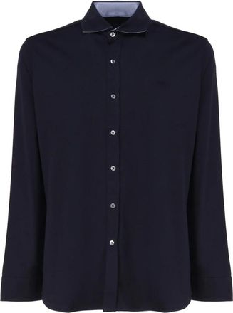Fay Katoenen overhemd - Heren - Casual Overhemden - Blauw - M - Katoen - Overhemden