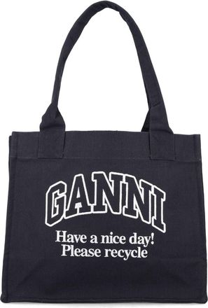 Ganni Organic Cotton Large Tote Bag