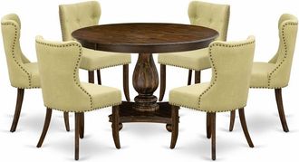 East West Furniture 7-Piece Pedestal Dinette Set