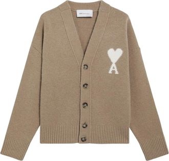 Ami C&aacute;rdigan Cuello V Quota - Knitwear - Mujer - Beige - 2XS