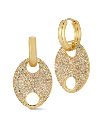 Chloe and Madison Chloe And Madison Plated Cz Mariner Link Drop Earrings