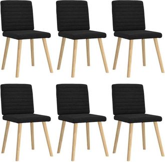 vidaXL Vidaxl - Sillas De Comedor Giratorias 6 Unidades Tela Negras