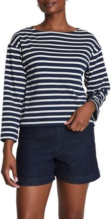 Spanx Cool Cotton Top in Navy Yacht Stripe at Nordstrom, Size X-Small