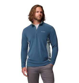 Columbia Mens Klamath Range II Half Zip Fleece Jacket, Everblue/Crushed Blue, XX-Large