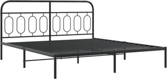 vidaXL Vidaxl - Estructura cama sin colchón con cabecero metal negro 180x200 cm