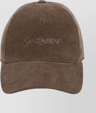 Saint Laurent corduroy texture cotton hat with curved brim