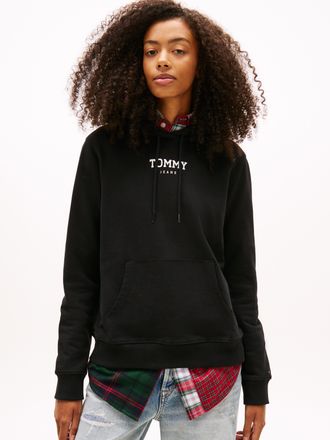 Tommy Jeans Kapuzensweatshirt TOMMY JEANS TJW REG ESS LOGO 2 HOODIE EXT, Damen, Gr. 4XL (48), schwarz, Sweatware, Obermaterial: 100% Baumwolle, unifarben, regular