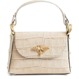 Persaman New York Croc Embossed Leather Satchel in Ivory at Nordstrom Rack