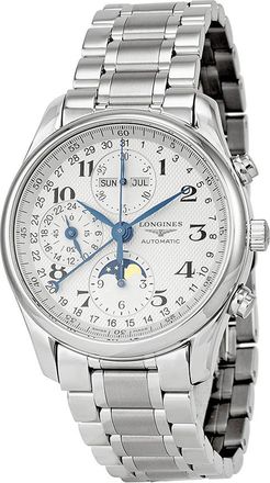Longines Pre-owned Longines Master Collection Complete Calendar Chronograph GMT Automatic Silver Dial Mens Watch L2.673.4.78.6