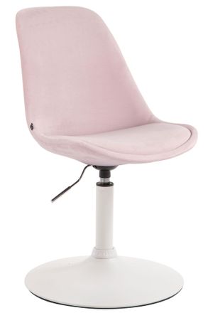Clp Silla Comedor Maverick En Terciopelo Rosado Blanco