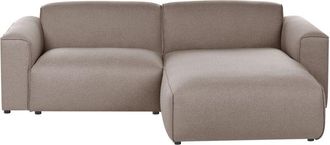 Beliani Left-Hand Corner Sofa Taupe Fabric Upholstery Pine Wood Legs 3 Seater Living Room FAABORG