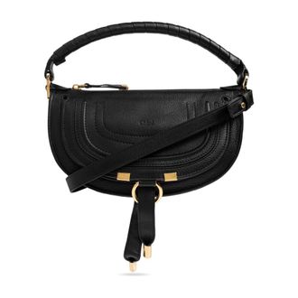 Chlo&eacute; Marcie Mini Schoudertas - Dames - Handtassen - Zwart - ONE Size - Katoen - Tassen
