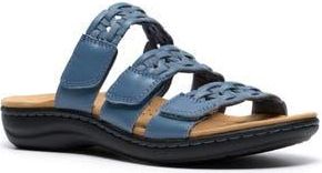 Clarks Laurieann Emma Sandal - Wide Width Available in Denim Blue Lea at Nordstrom Rack, Size 8.5