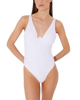 Moeva Diletta One Piece Swimsuit in White at Nordstrom, Size X-Large Eu
