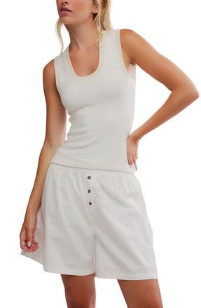 Free People Longer Days Rib Tank in White Alyssum at Nordstrom, Size X-Large