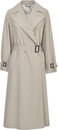 Max Mara Jassen, Dames, Beige, 2Xs, Beige Trenchcoat met Mantellina