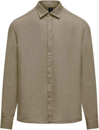 Bomboogie Linnen Overhemd - Heren - Casual Overhemden - Groen - M - Linnen - Overhemden