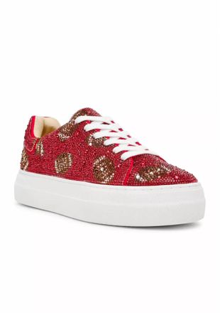 Betsey Johnson Womens Sidny Football Sneakers In Red
